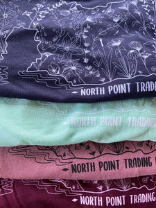 Local Wildflowers + Sea Lion Tank Top - Maroon, Mauve, Mint & Navy